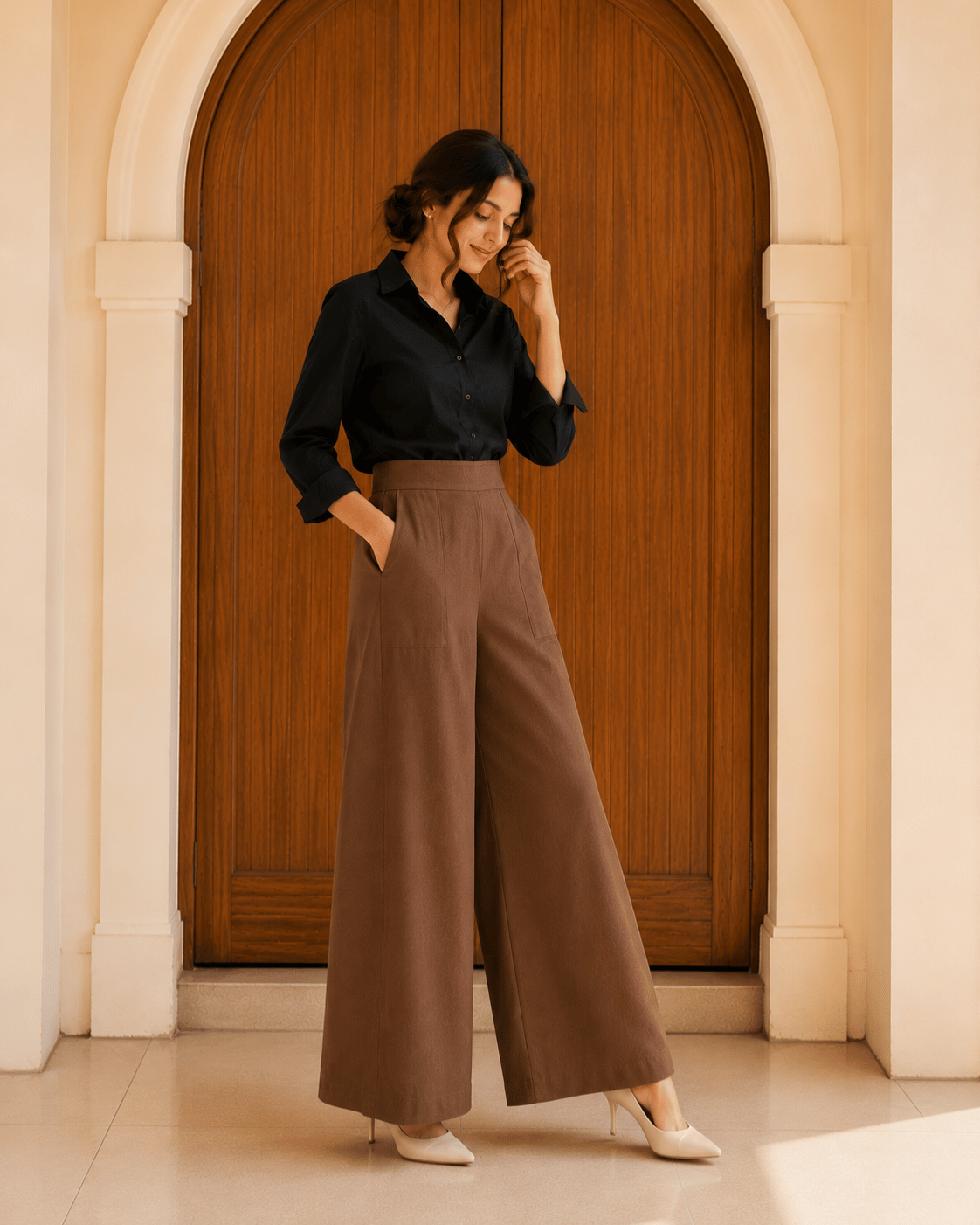 Women's Linen Blend Wide-Leg Pants | Premium Everyday Trousers