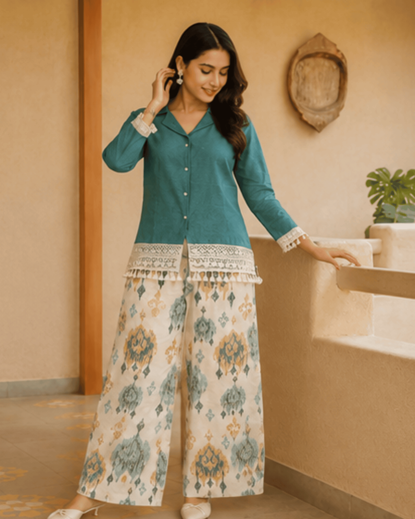 Women's Blue Cotton Co-Ord Set | Casual & Stylish Outfit