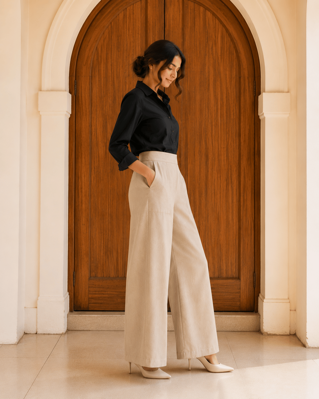 Women's Linen Blend Wide-Leg Pants | Premium Everyday Trousers