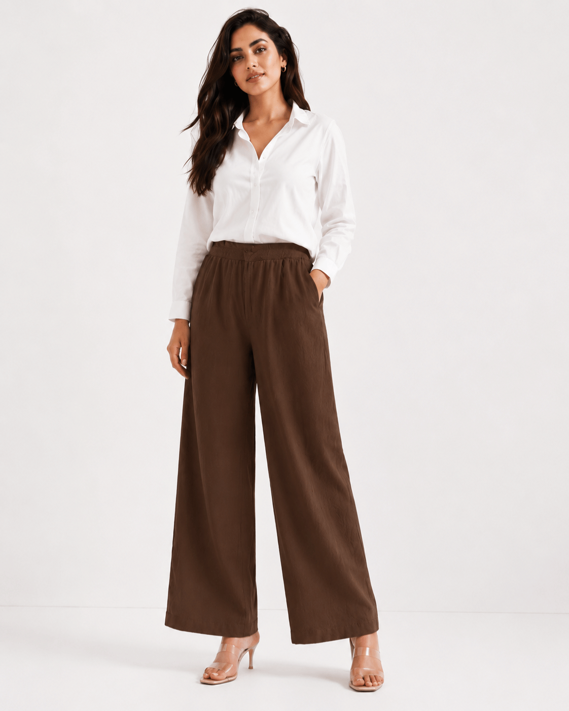 Women's Cotton Linen Blend Wide-Leg Pants
