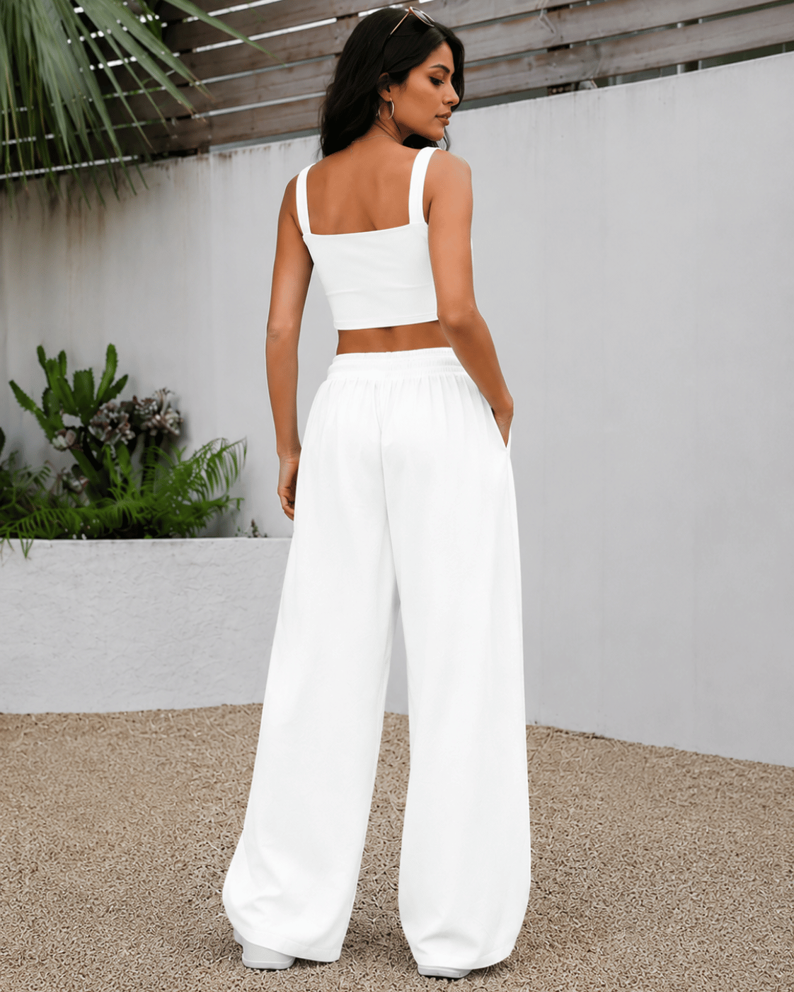 Women's Ivory Wide-Leg Trousers | Premium Everyday Pants