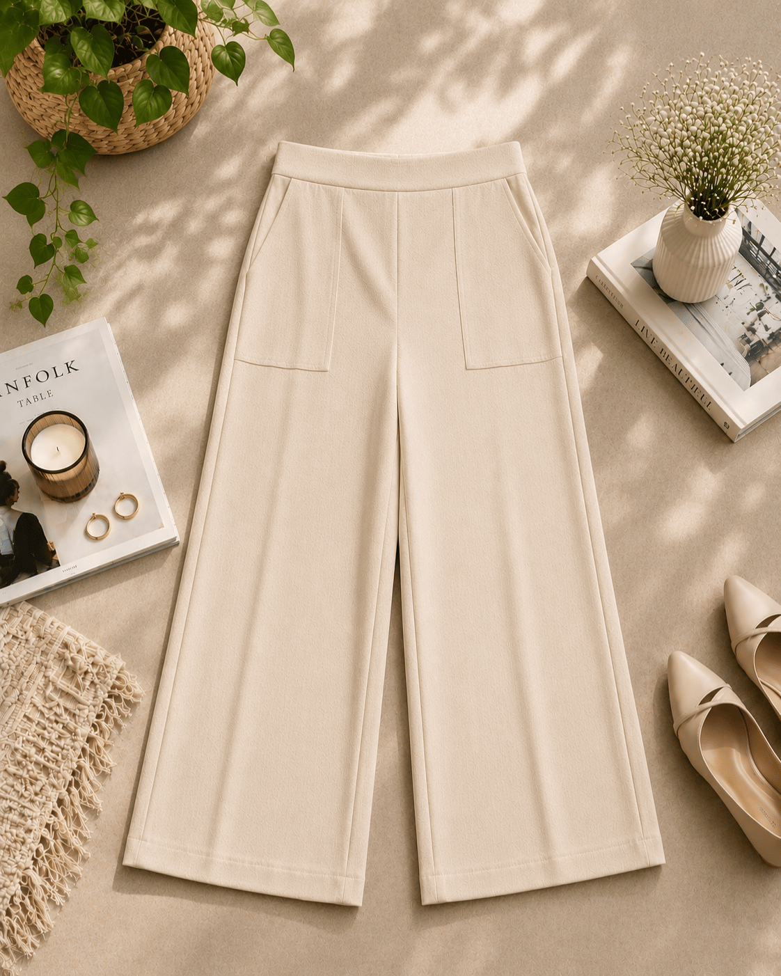 Women's Linen Blend Wide-Leg Pants | Premium Everyday Trousers