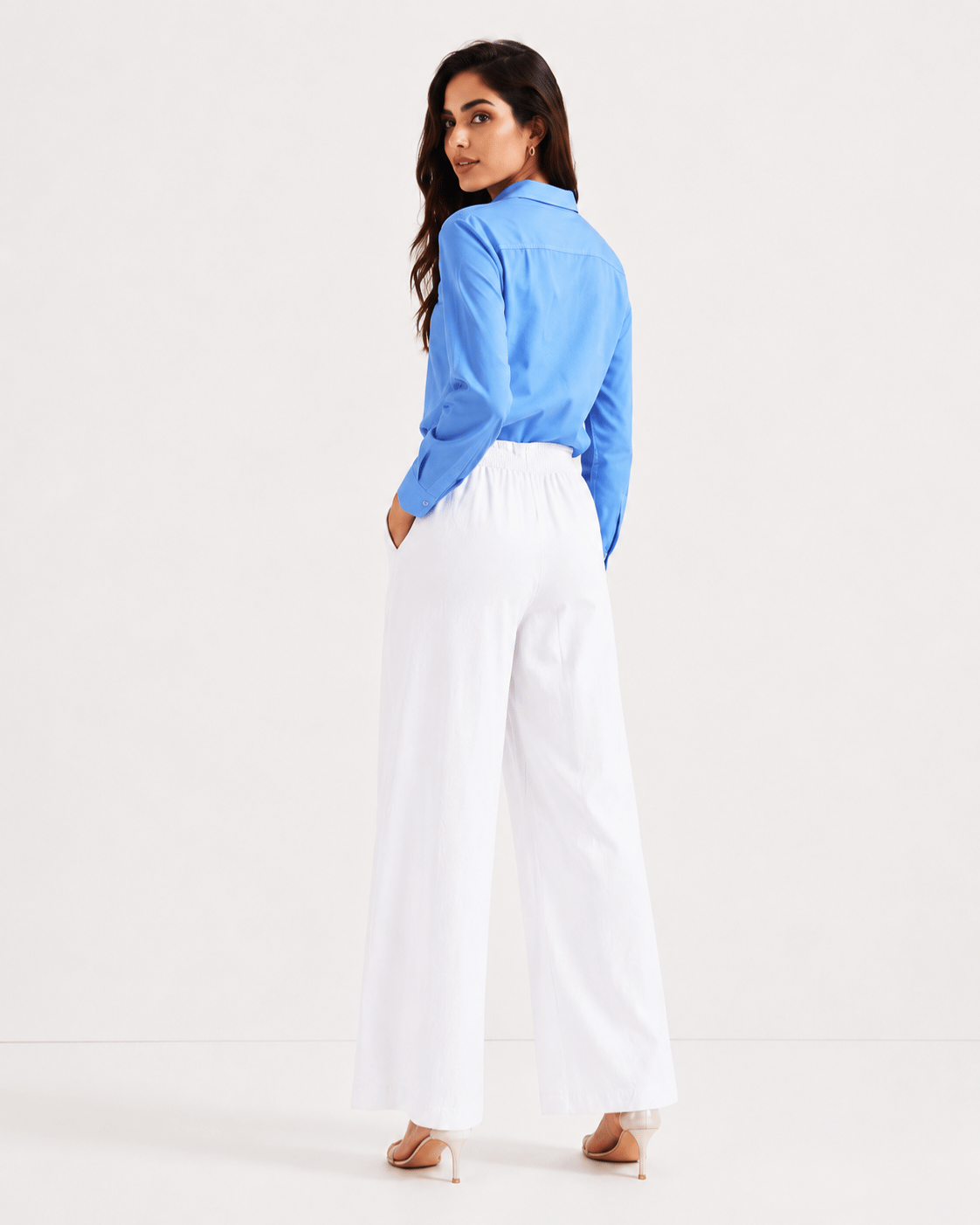Women's Cotton Linen Blend Wide-Leg Pants