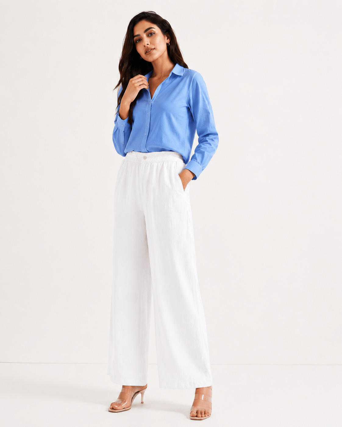 Women's Cotton Linen Blend Wide-Leg Pants