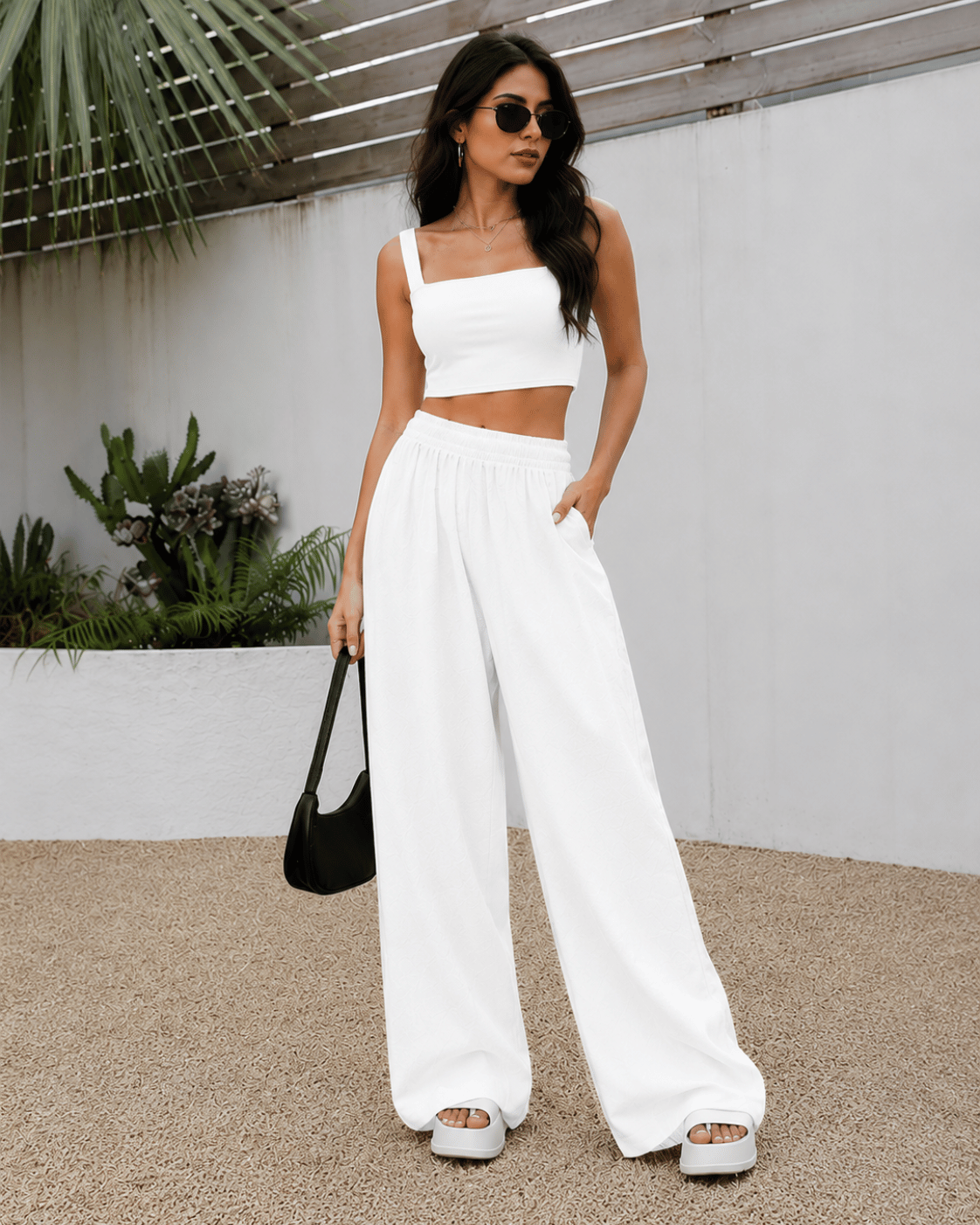 Women's Ivory Wide-Leg Trousers | Premium Everyday Pants