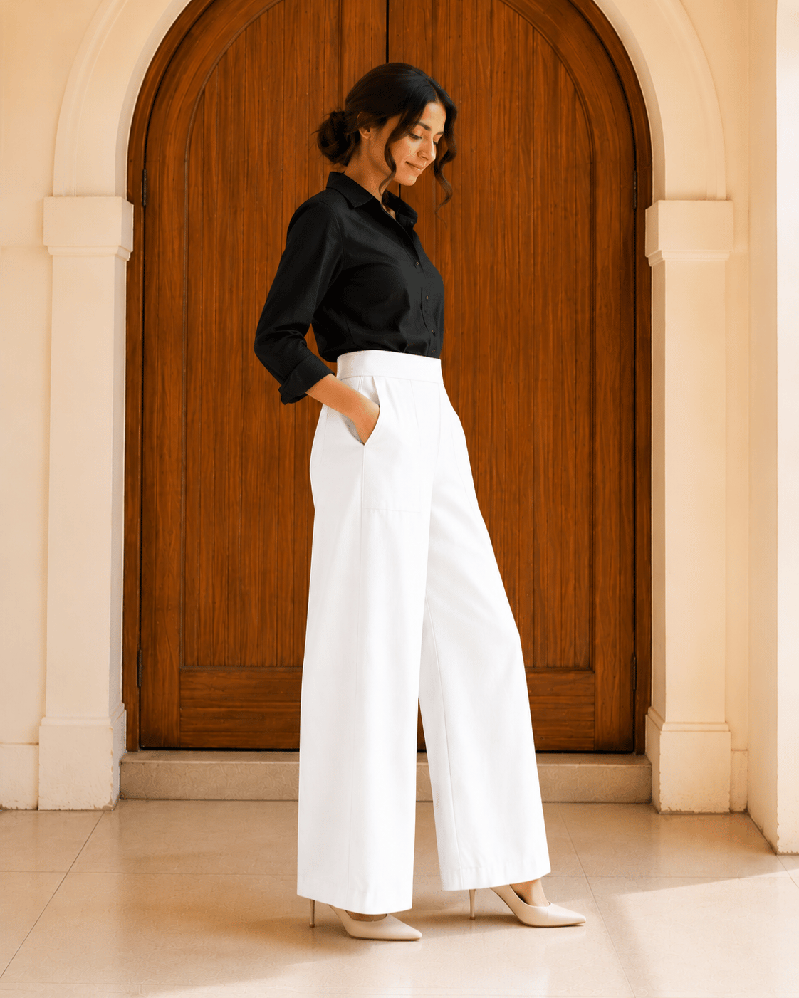 Women's Linen Blend Wide-Leg Pants | Premium Everyday Trousers