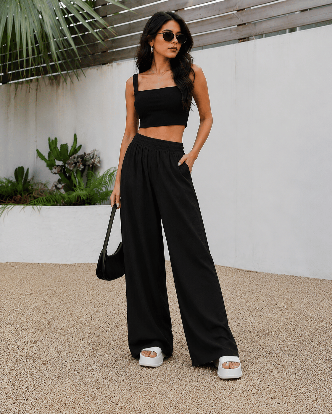 Women's Ivory Wide-Leg Trousers | Premium Everyday Pants