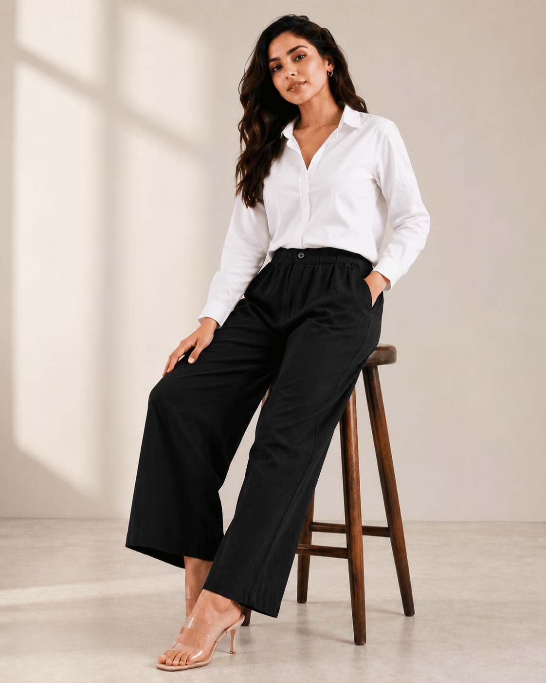 Women's Cotton Linen Blend Wide-Leg Pants