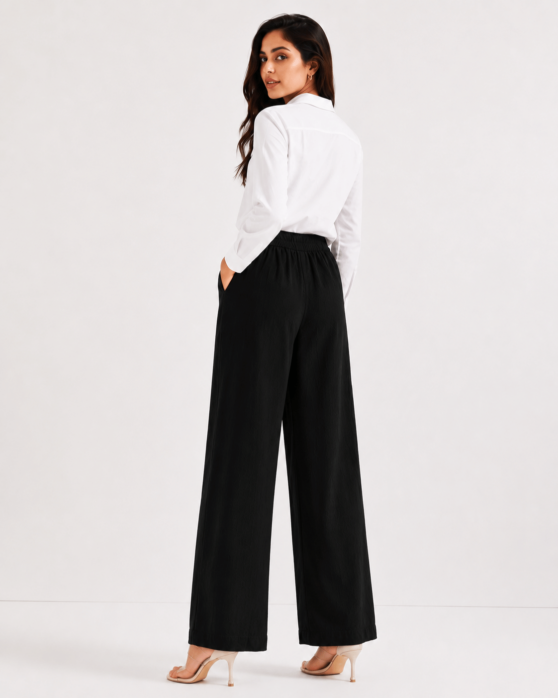 Women's Cotton Linen Blend Wide-Leg Pants