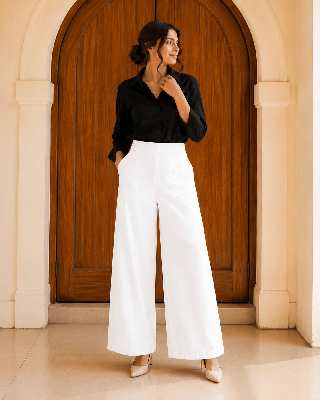 Women's Linen Blend Wide-Leg Pants | Premium Everyday Trousers