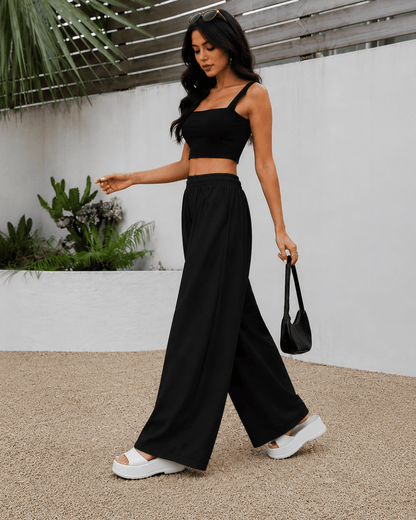 Women's Ivory Wide-Leg Trousers | Premium Everyday Pants