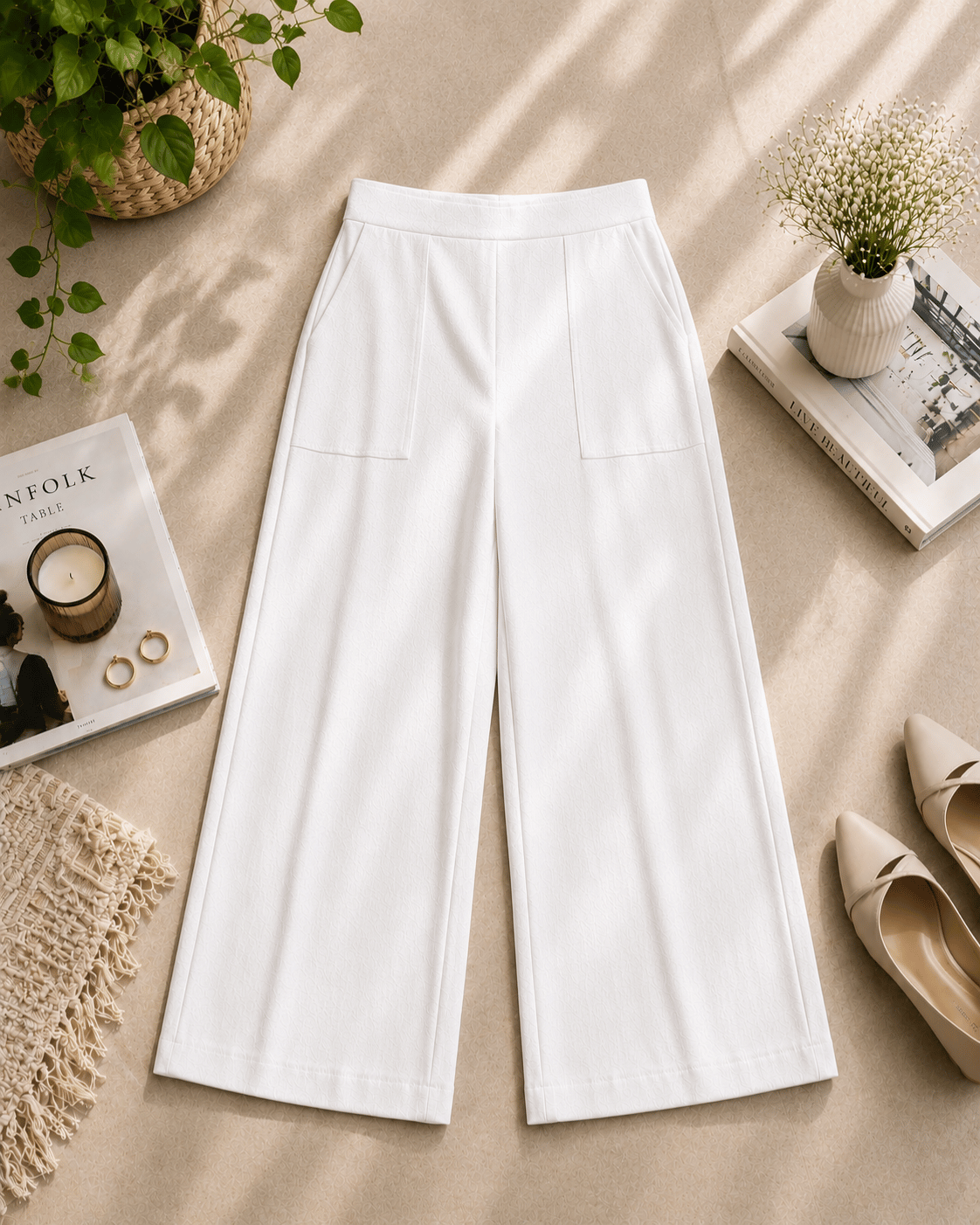 Women's Linen Blend Wide-Leg Pants | Premium Everyday Trousers