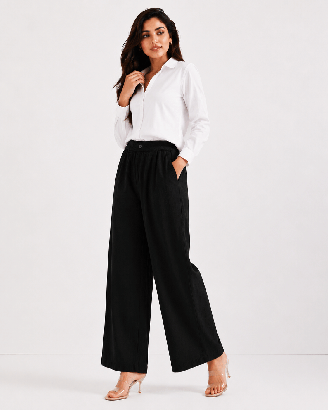 Women's Cotton Linen Blend Wide-Leg Pants
