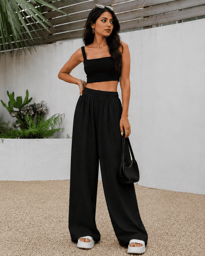 Women's Ivory Wide-Leg Trousers | Premium Everyday Pants