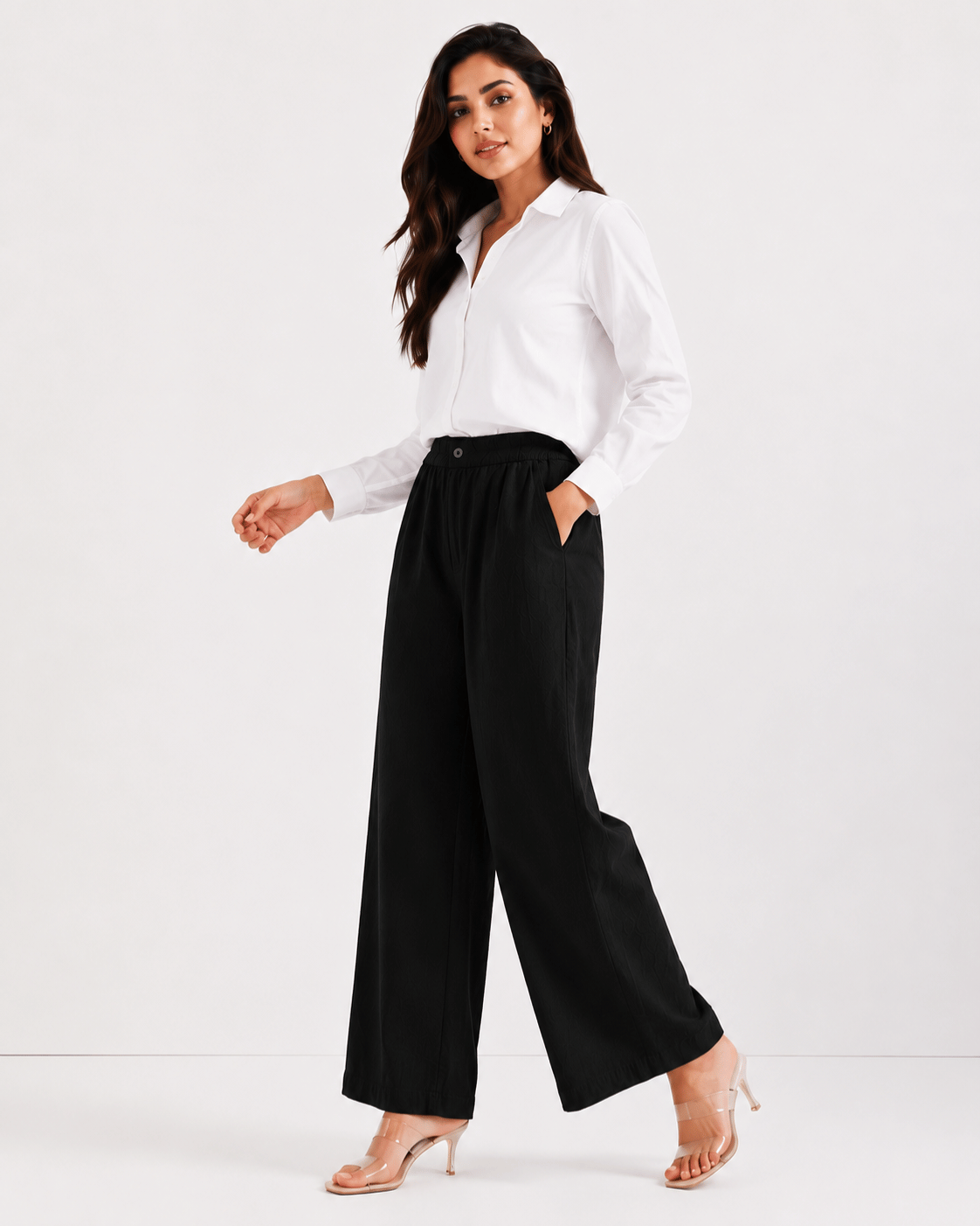 Women's Cotton Linen Blend Wide-Leg Pants