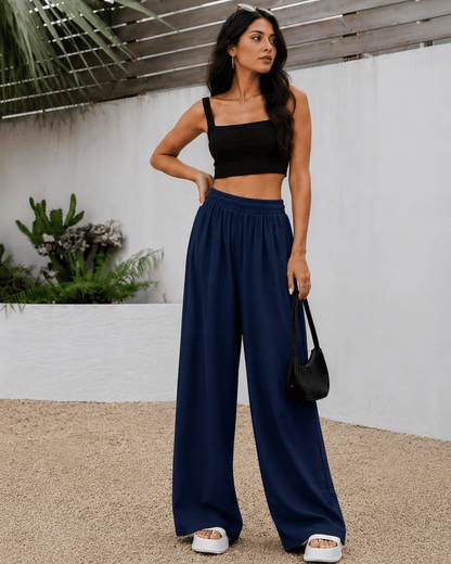 Women's Ivory Wide-Leg Trousers | Premium Everyday Pants