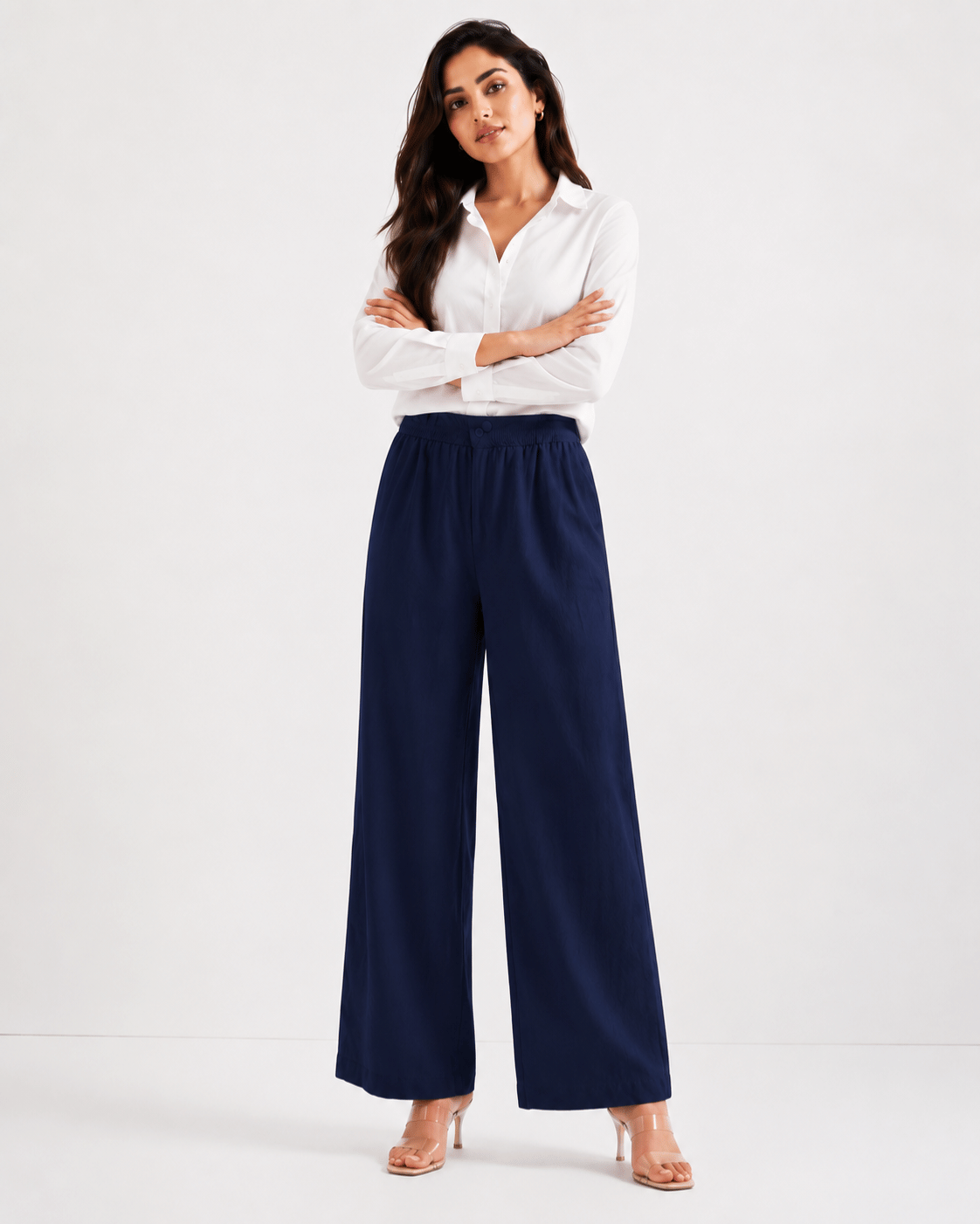 Women's Cotton Linen Blend Wide-Leg Pants