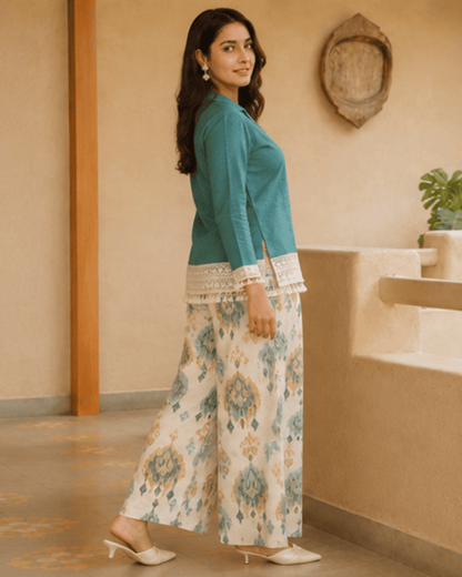 Women's Blue Cotton Co-Ord Set | Casual & Stylish Outfit