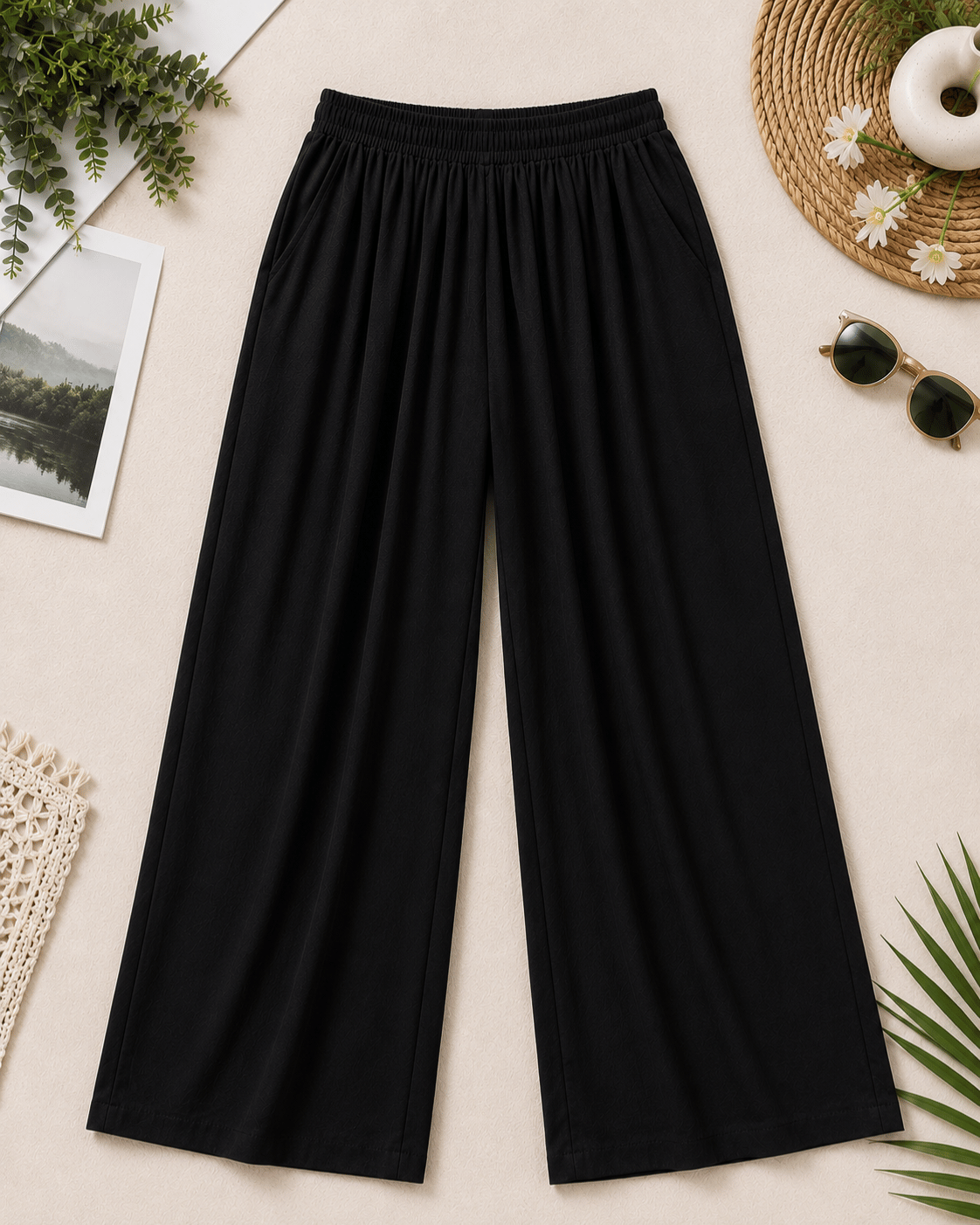 Women's Ivory Wide-Leg Trousers | Premium Everyday Pants