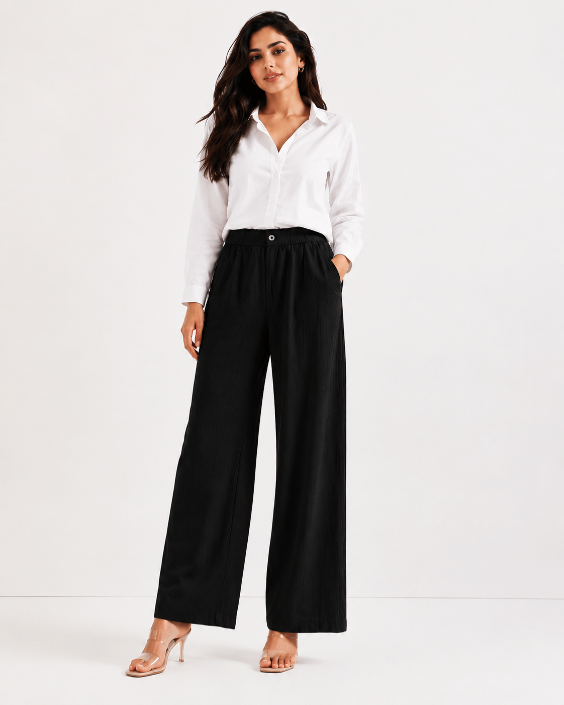 Women's Cotton Linen Blend Wide-Leg Pants
