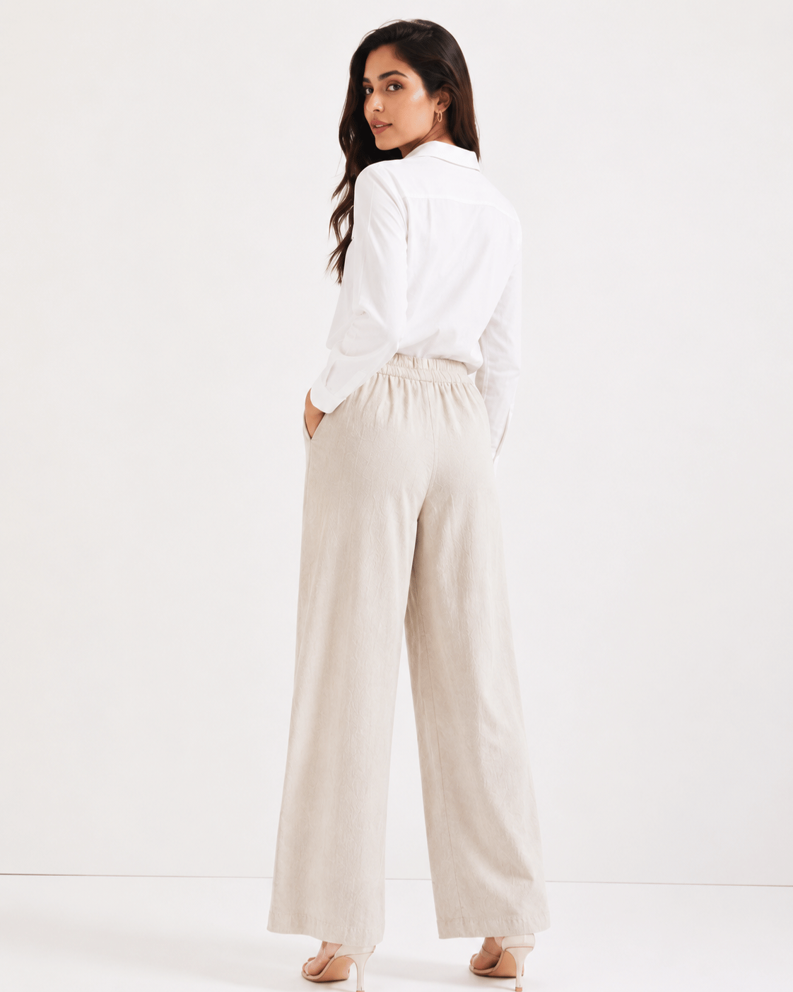 Women's Cotton Linen Blend Wide-Leg Pants