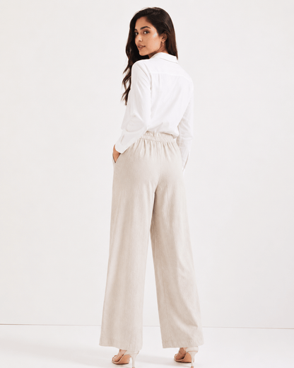 Women's Cotton Linen Blend Wide-Leg Pants