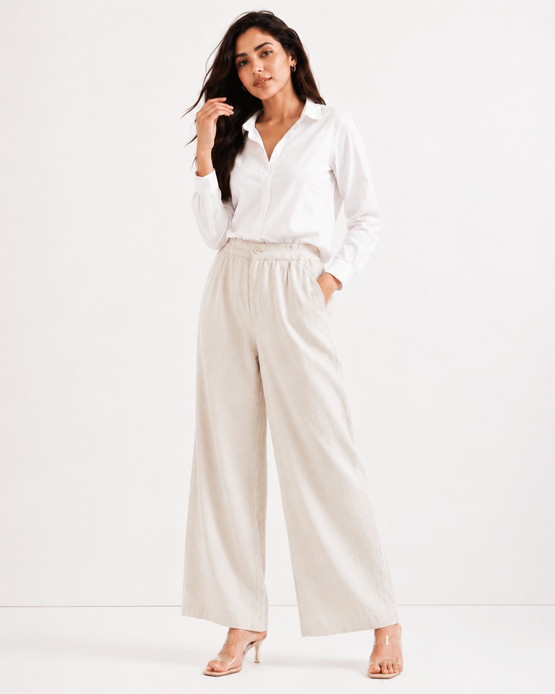 Women's Cotton Linen Blend Wide-Leg Pants