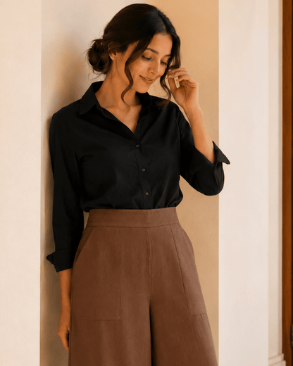 Women's Linen Blend Wide-Leg Pants | Premium Everyday Trousers