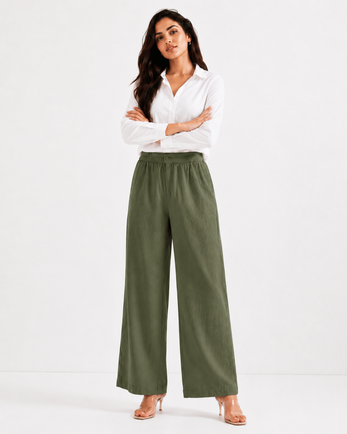 Women's Cotton Linen Blend Wide-Leg Pants