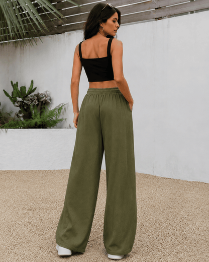 Women's Ivory Wide-Leg Trousers | Premium Everyday Pants