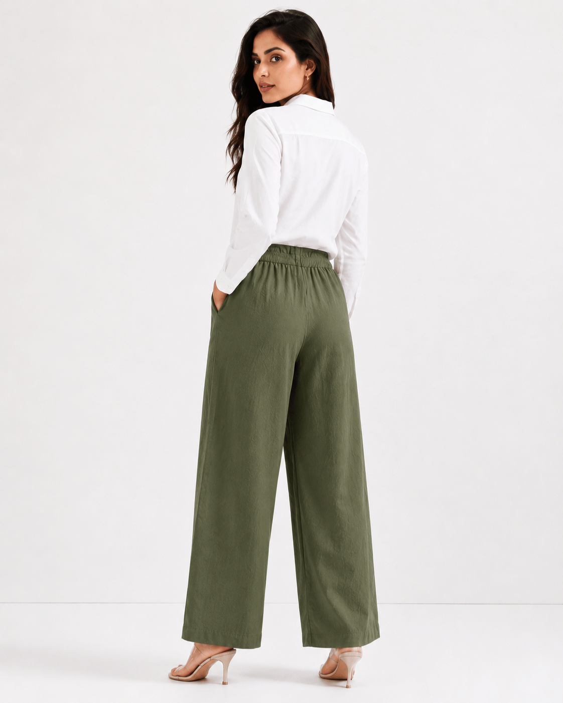 Women's Cotton Linen Blend Wide-Leg Pants