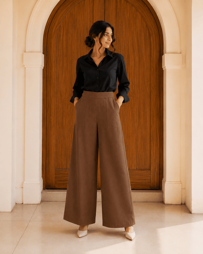 Women's Linen Blend Wide-Leg Pants | Premium Everyday Trousers