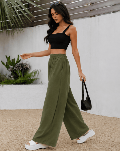 Women's Ivory Wide-Leg Trousers | Premium Everyday Pants