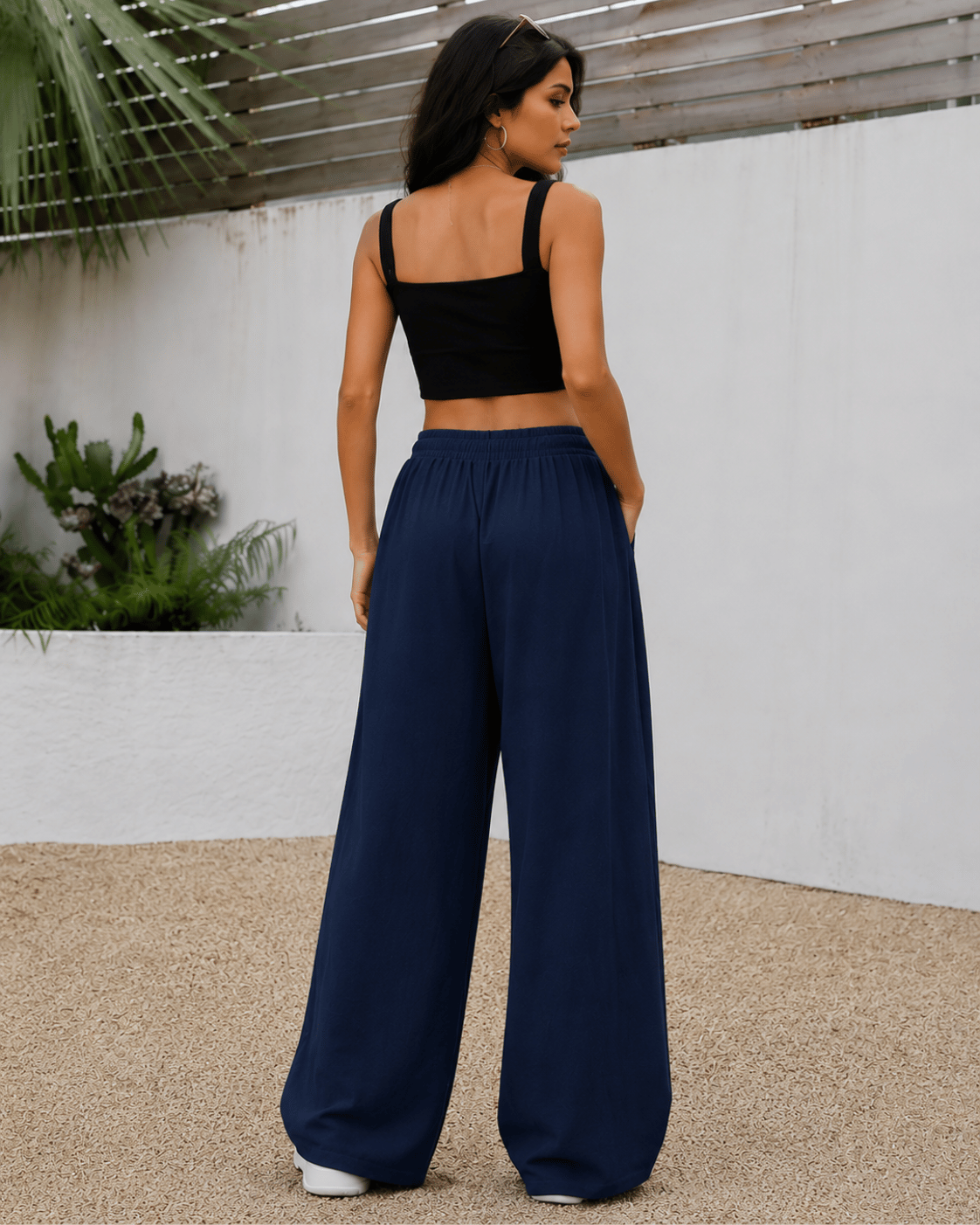 Women's Ivory Wide-Leg Trousers | Premium Everyday Pants