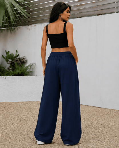 Women's Ivory Wide-Leg Trousers | Premium Everyday Pants