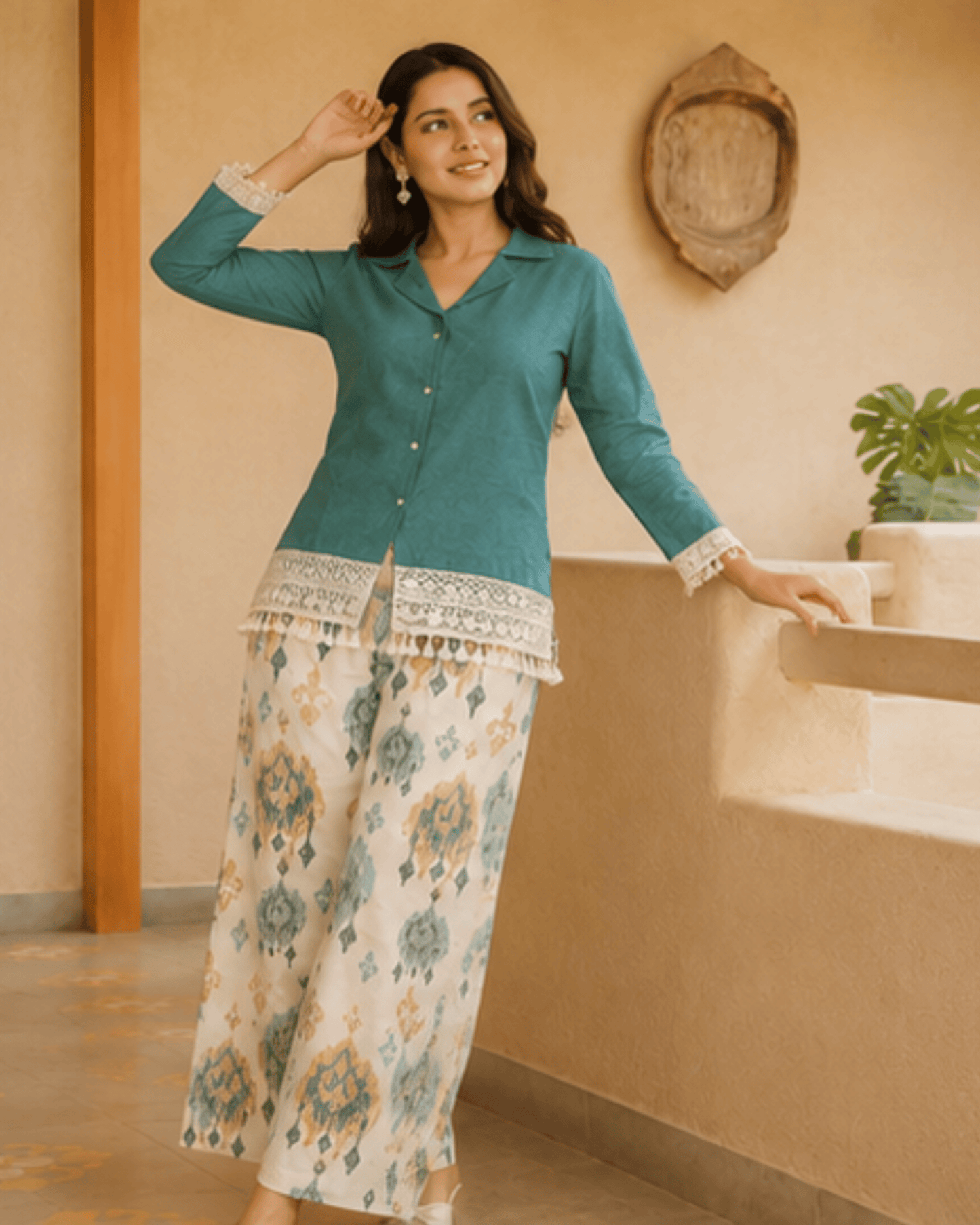 Women's Blue Cotton Co-Ord Set | Casual & Stylish Outfit