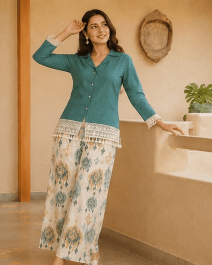 Women's Blue Cotton Co-Ord Set | Casual & Stylish Outfit