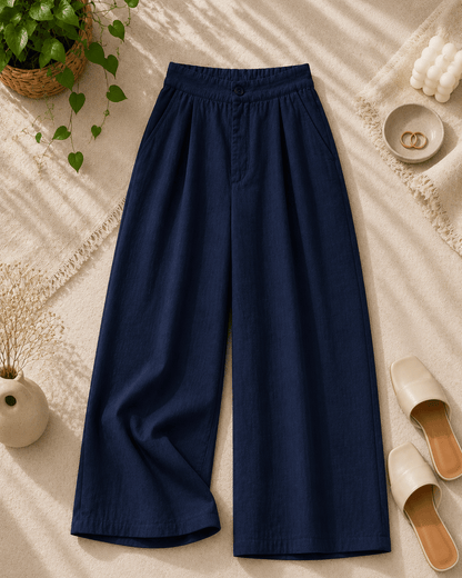 Women's Cotton Linen Blend Wide-Leg Pants