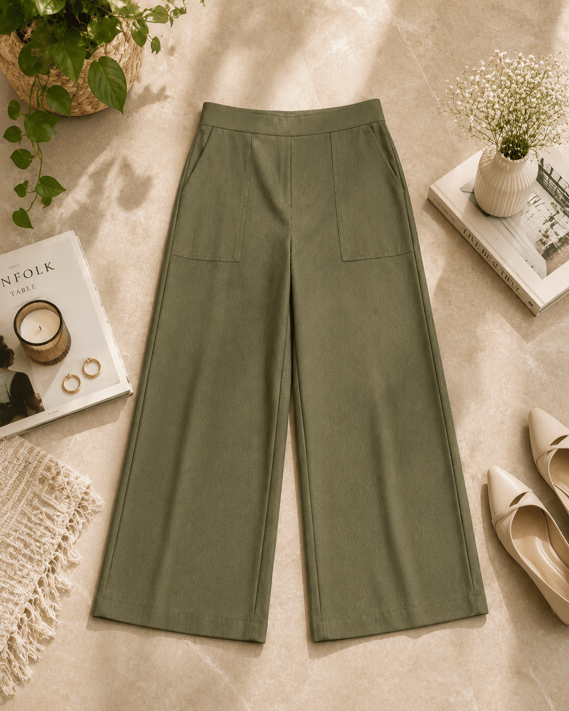 Women's Linen Blend Wide-Leg Pants | Premium Everyday Trousers