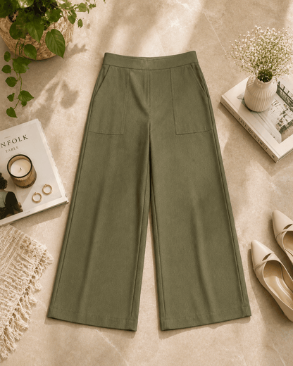 Women's Linen Blend Wide-Leg Pants | Premium Everyday Trousers