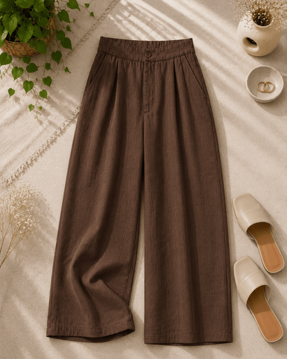 Women's Cotton Linen Blend Wide-Leg Pants