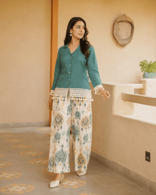 Women's Blue Cotton Co-Ord Set | Casual & Stylish Outfit