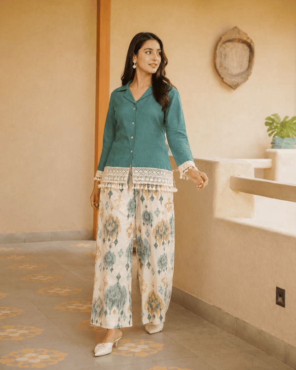 Women's Blue Cotton Co-Ord Set | Casual & Stylish Outfit