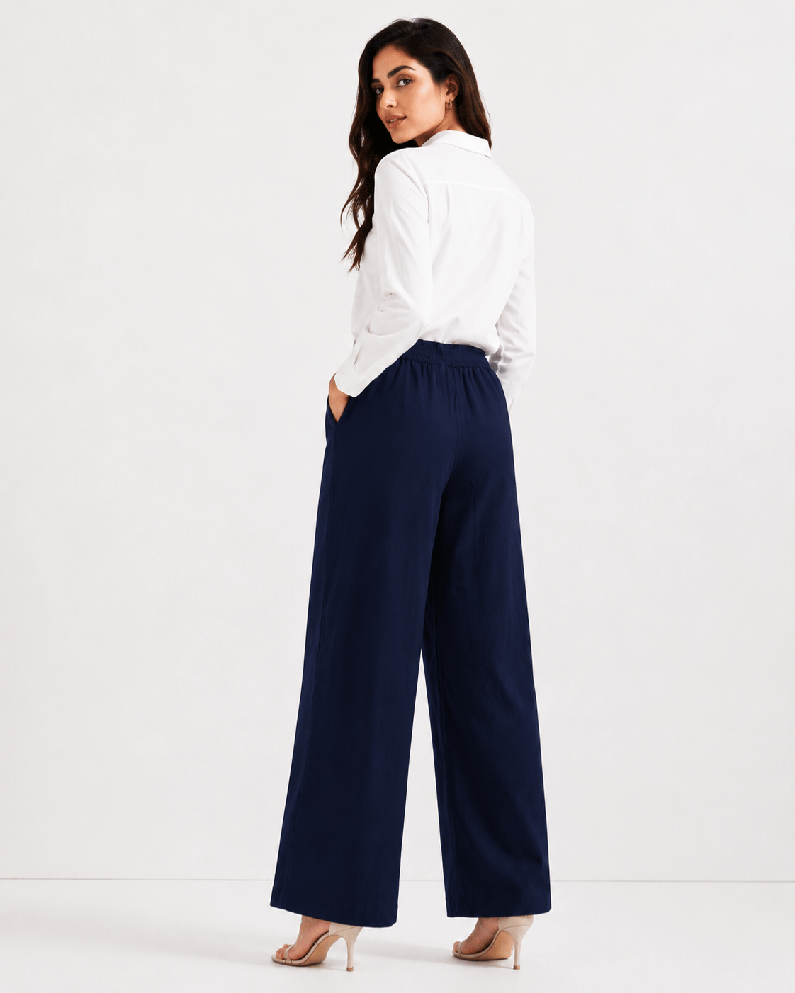 Women's Cotton Linen Blend Wide-Leg Pants