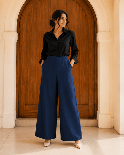 Women's Linen Blend Wide-Leg Pants | Premium Everyday Trousers