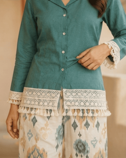 Women's Blue Cotton Co-Ord Set | Casual & Stylish Outfit