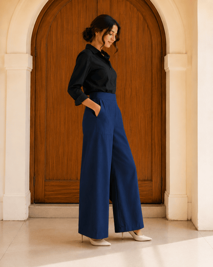 Women's Linen Blend Wide-Leg Pants | Premium Everyday Trousers