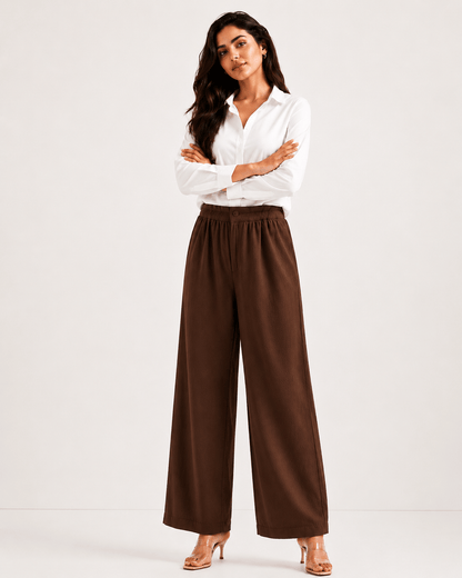 Women's Cotton Linen Blend Wide-Leg Pants