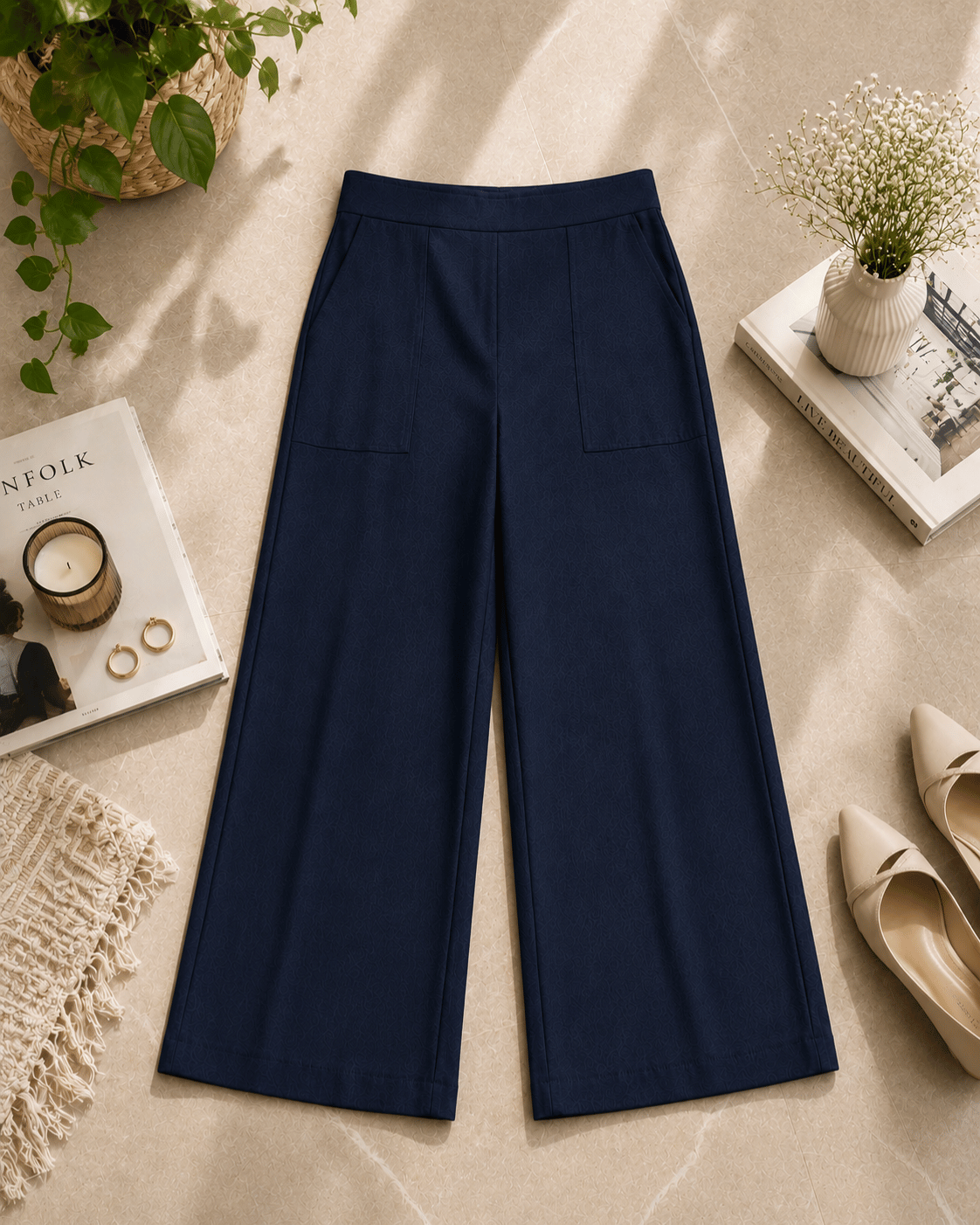 Women's Linen Blend Wide-Leg Pants | Premium Everyday Trousers