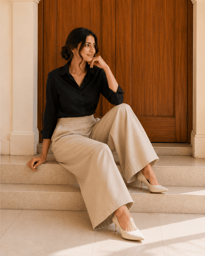 Women's Linen Blend Wide-Leg Pants | Premium Everyday Trousers